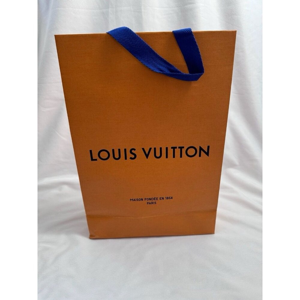 Louis Vuitton Paper Reusable Shopping Bag Orange 14" x 10" x 4.5"